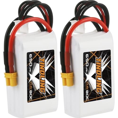 TINDLING 2Units 4S Lipo Battery 650mah 14.8V 80C Deans XT30 For TRX traxxas trx4 Monster Car Truck RC Helicopter Drone Boat