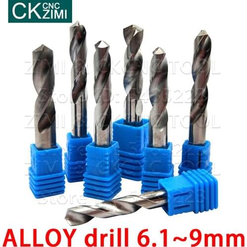 1P 6.1-9mm Carbide Drill Bit For Stainless Steel Wood Working Twist Drill Bit Drill Hole Cutter Metal Drilling CNC Lathe Machine