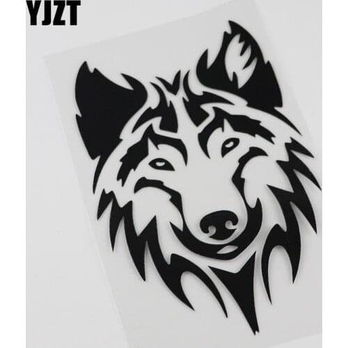 YJZT 11.9CMX17.2CM Waterproof Ancient Tribal Wolf Head Pattern Vinyl Car Sticker 13C-0089