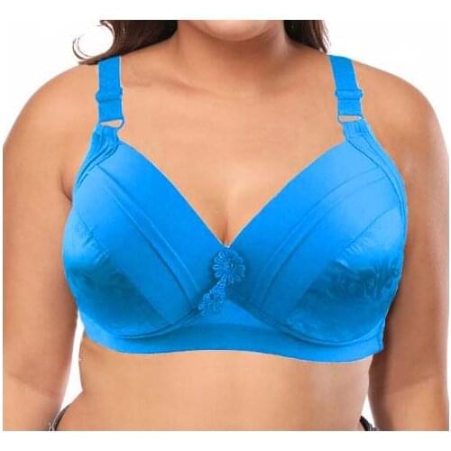 Thin Padded Solid Push Up Bras For Women A B C D Cup Deep V Plus Size 34-44 Floral Lace Ajusted-Straps Bralette Tops Bh Bts C05