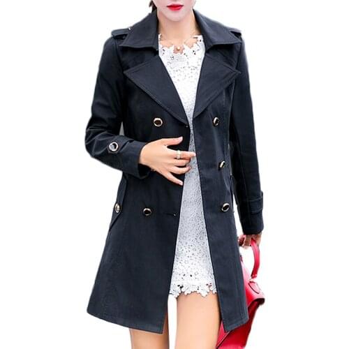 New Women Casual Trench coats Autumn long-sleeve Oversize Windbreaker High quality Womens Overalls Outerwear Loose Suits 7XL 490