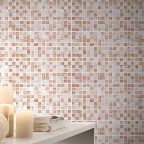Gold line texture hot melt glass mosaic tile wall paper DIY sticker bathroom tile