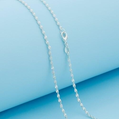 1/5PCS 16-30inches 925 Sterling Silver Double Water Wave Chain Necklace Long Necklaces Womens Mens Jewelry 2.5MM