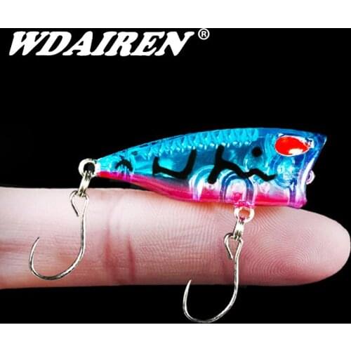 1pcs Mini Popper Fishing Lures 4cm 3.2g Topwater Floating Artificial Hard Bait Japan Minnow Trout Bass Carp Single Hooks Tackle