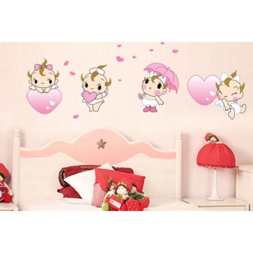 1PCS Mini Vinyl Mural Wall Stickers Cartoon mini expression stickers Decals Kids Nursery Room Decor for Childrens bedroom