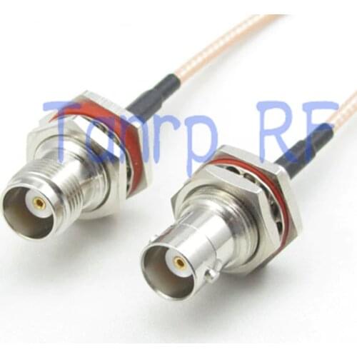 10pcs 15CM Pigtail coaxial jumper cable RG316 cord 6inch TNC female jack to BNC female nut bulkhead RF adapter connector