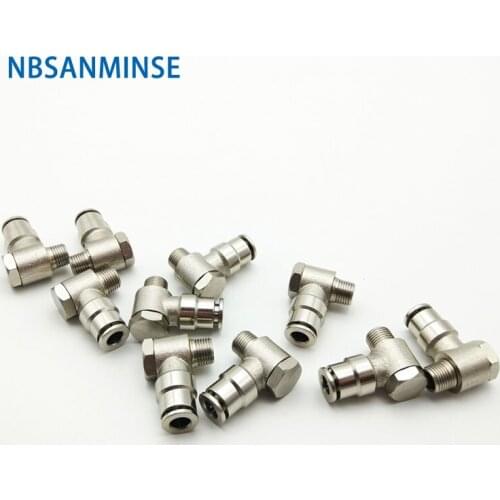 NBSANMINSE 10Pcs/Lot PHT M5 1/8 1/4 3/8 1/2 Brass Fitting Male Thread Pneumatic Push In Metal Air Fitting