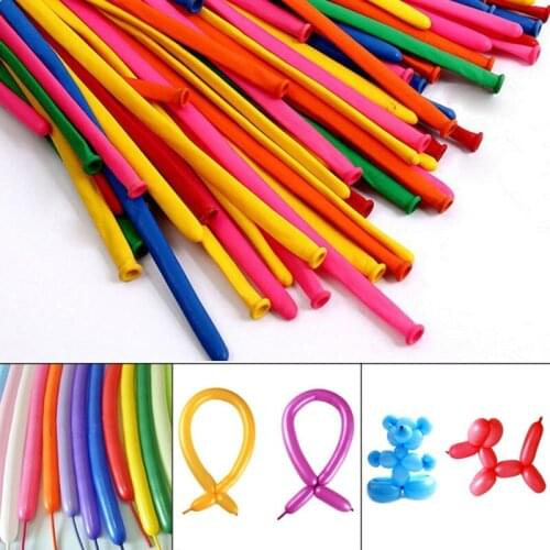 100pcs Colorful Long Balloon Clown Modelling Balloons Children Toys Wedding Decoration ALI88
