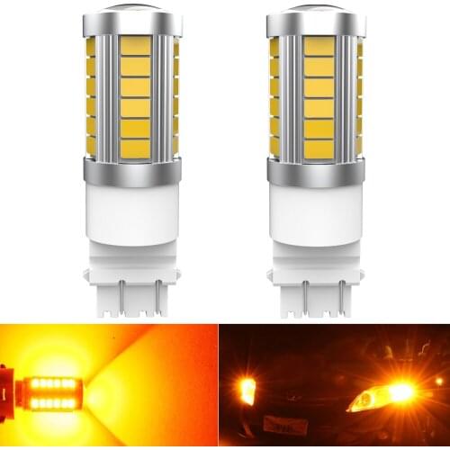 2pcs T20 7440 7443 W21/5W LED P27W 3156 3157 Car LED Light Turn Signal Lamp Tail Brake Light Bulb for Ford Mustang 2015-up