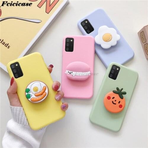 3D Cute Cartoon Silicone Case For Samsung Galaxy A02s A025F A 02 s Phone Holder Cover For Samsung A02S Back Bags Stand