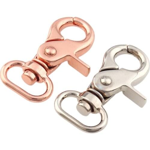 4pcs Rose gold/Silver Metal Swivel Trigger Loster Clasps Snap Hook Key Chain Ring Lanyard Backpack DIY Craft Outdoor Travel Kits