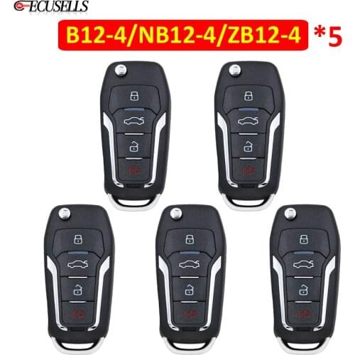 5Pcs/Lot KEYDIY 4 Buttons B12-4 NB12-4 ZB12-4 Universal KD Remote Car Key For Ford Style for KD-X2 KD900 KD900+ URG200 Mini KD