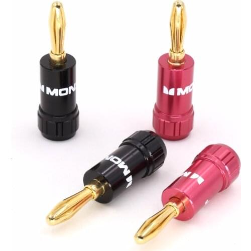 8pcs Amp 24K gold plated Speaker Banana plug connectors