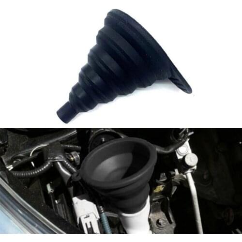 Car Auto Engine Funnel Gasoline Oil Fuel Petrol Diesel Liquid Washer Fluid Change Fill Transfer Universal Collapsible Silicone