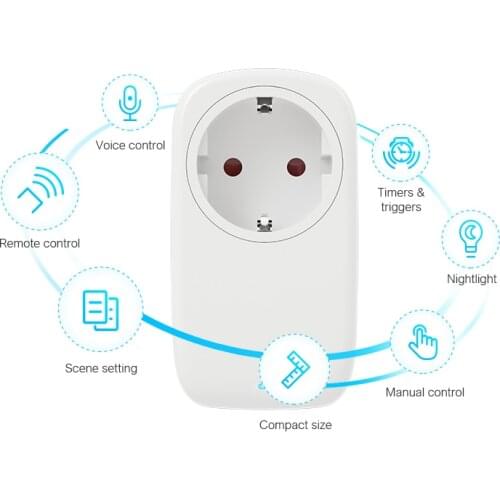 BroadLink SP4L-EU 16A Wireless Smart Wi-Fi Plug Socket for Alexa, Google Home Voice Control, IFTTT