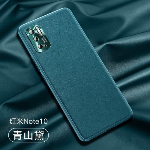 For Xiaomi Redmi Note 10 5G POCO M3 Pro Case Luxury Vegan Leather Grain Matte Hard PC Shell Silicone Frame Protective Back Cover
