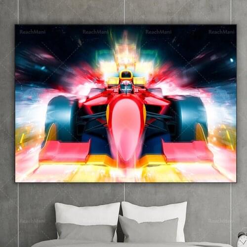 Formula 1 racing car wall art, canvas wall art formula 1 racing poster decoration wall gift