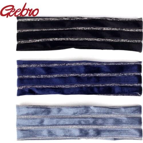 Geebro Women Casual Bohemia Headbands Turban Soft Velvet Stretchy Headbands Ladies Woman Girls Hair Accessories