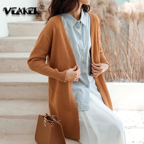 Cardigan Sweater Women 2019 Autumn Long Sleeve Loose Coat Knitting Tops Thicken Warm Long Cardigans Winter Casual Sweatercoat