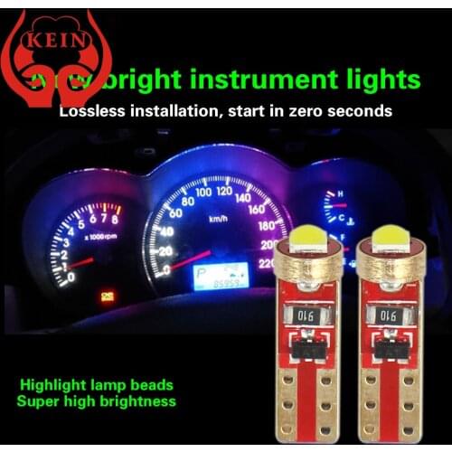 KEIN 10PCS T5 W3W 3030 Instrument Dash Lights 1smd LED Car Light Interior Dashboard Dash Side Lamp Red White Green Signal Bulb