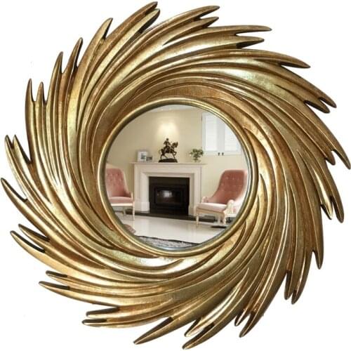 European Style Classic Bathroom Resin Mirror Make-up Mirror Wall Decor Living Room Ornaments