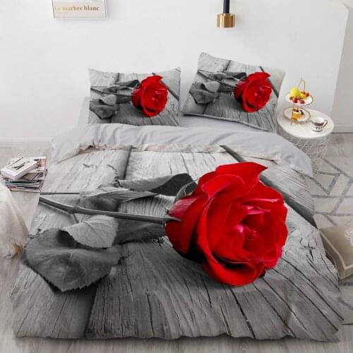 3D Bedding Set Single Double King Size 3PCS Duvet Cover Set Comforter/Quilt Pillow Case Flowers Bed Set Microfiber
