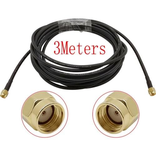1Piece Length 3 Meters RP SMA Male to RP SMA Male Plug Low Loss RG58 Coaxial Cable Antenna Extension Pigtail Wire Connector