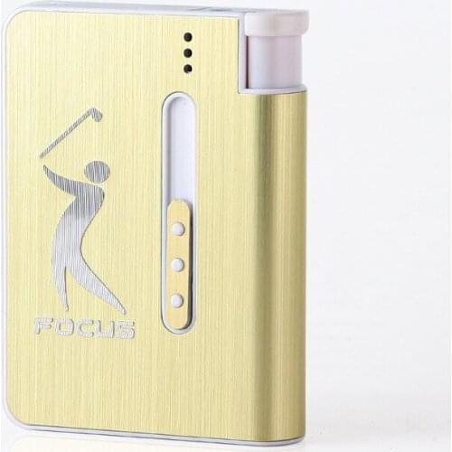 Guider Creative Cigarette Box with Lighter Personalized Men Gifts Cigarette Box 10pcs Briquets Et Accessoires Fumeurs Isqueiro