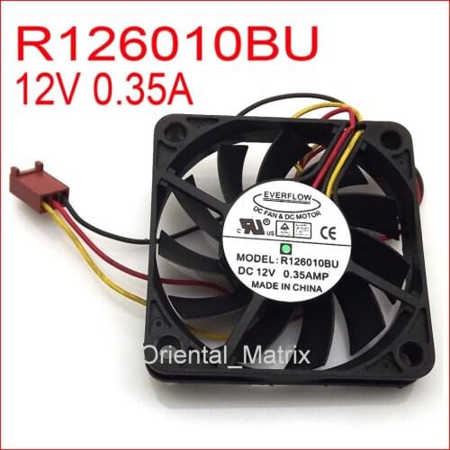 R126010BU 12V 0.35A 3Pin 60x60x10mm Computer CPU Cooler Cooling Fan