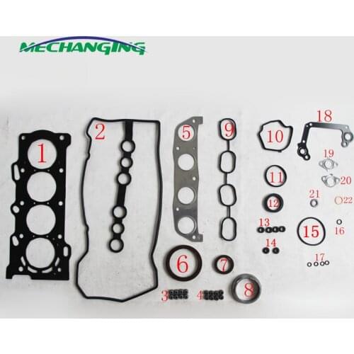 1ZZFE For TOYOTA RAV4 COROLLA Metal Full Set Automotive Spare Parts Engine Parts Engine Gasket 04111-22152 50177500