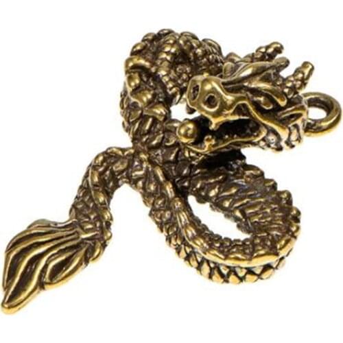 Casting Metal Dragon Retro Ornaments Gifts 3D Figurine Mini Animal Collect Home Office Room Desktop Decoration Sculpture