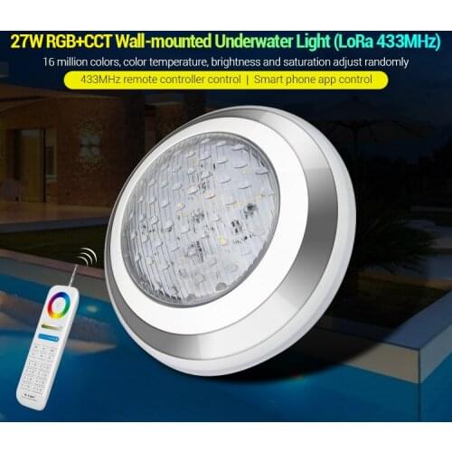 MiBoxer UW02 With Remote Controll IP68 UW02 27W RGB+CCT Dimmable -mounted Underwater Lamp Phone APP
