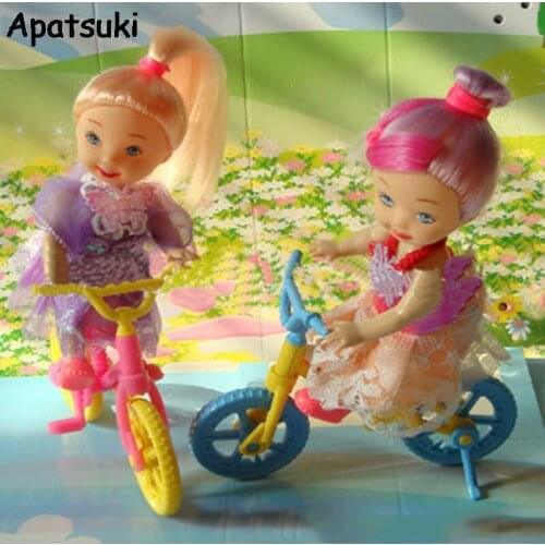 Miniature Bicycle and kelly Doll Accessories for Barbie Doll House Classic Toys for Kelly doll 1/12 Cute Gift For Girl Gift
