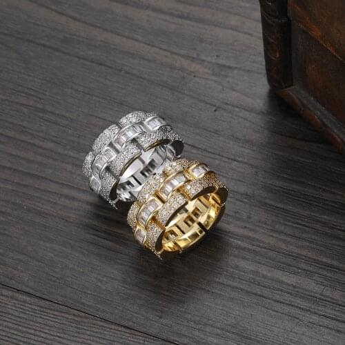 AAA Zricon Fashion Arrival Bling Bling Brass Ring Micro pave with CZ Brass Hip Hop Jewelry R039