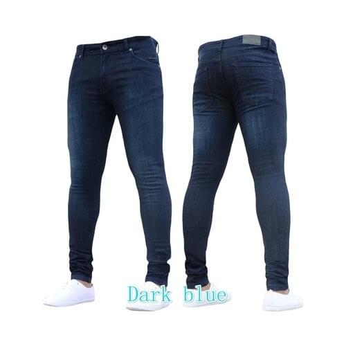 Men Jeans Boyfriend Pencil Pants Solid Autumn Winter Skinny Jean Hip Hop Goth Punk Clothes Plus Size Denim Trousers Streetwear