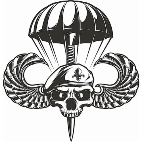 Skull Dagger Wing Parachute Soldier Sticker Punk Death Decal Halloween Devil Poster Car Window Art Wall Decals Decor Mural