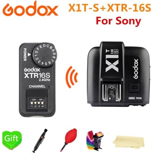 New Godox X1TS X1S X1T-S TTL 2.4 G Wireless Transmitter Flash Trigger + XTR-16S Receiver For Sony a77II a7RII a7R a58 a99 camera