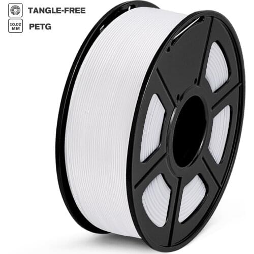 PETG Filament 1kg 1.75mm Tolerance +/-0.02mm High Strength 100% No Bubble FDM 3D Printer Printing Material 320m/Roll White Color