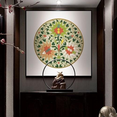 Chinese Classical Style Tibetan Buddhist Temple Thangka Posters Art Watercolor Canvas Pictures For Living Room Decor Unframed