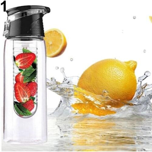 80%HOT Cycling transparent water cup portable camping sports lemon juice fruit infuser water bottle large capacity 800ML