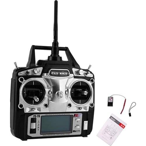 Flysky FS-T6 High Precision 2.4G 6 Channel 6ch Radio Controller Transmitter and Receiver Kit for RC Helicopter Racing Drone