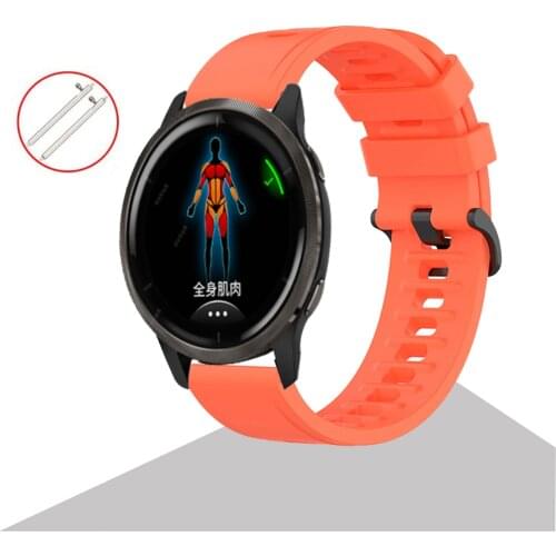 20/22mm Silicone Watchband Strap for Garmin Venu/Venu 2/Venu SQ／Vivoactive 3 4 Band Smart Watch Bracelet Sport Wristband Correa