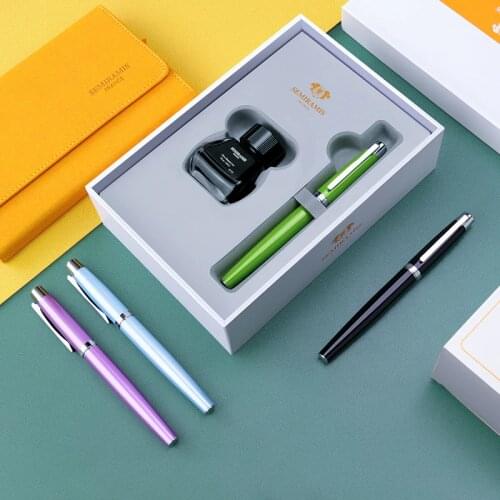 Semiramis Metal Fountain Pen With Ink Gift Box Student Writing Office Pen Gift