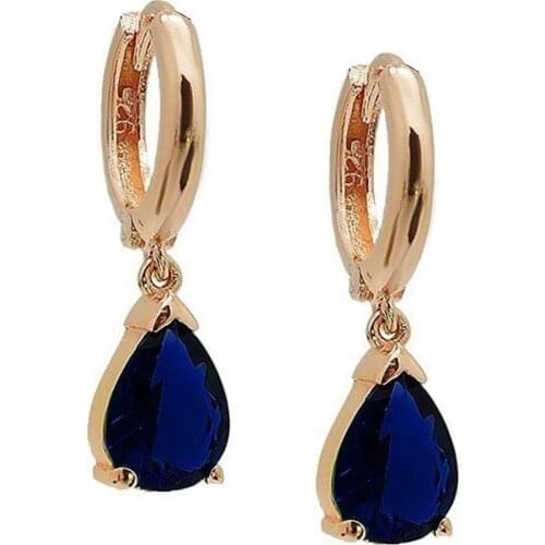Silver Sapphire Cubic Zirconia Lady Authentic Earrings