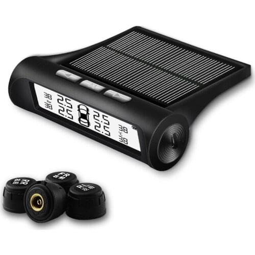 Vehicle TPMS tire pressure monitoring system external tire pressure detector for automobile solar energy tire pressure monitor