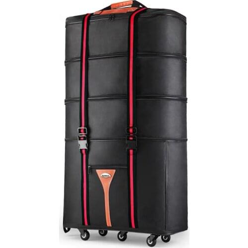 32 36 inch Large capacity Oxford cloth rolling luggage bag abroad to study and move to move folding trolley suitcase travel bag