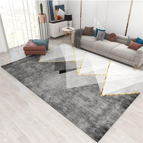 Bedroom Light Luxury Geometric Carpet Home Living Room Sofa Floor Decoration Rugs Bathroom Anti-slip Rectangle Large Carpets Mat