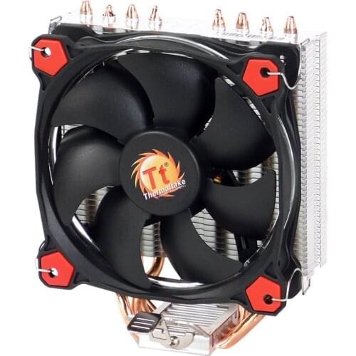 Thermaltake CPU Air Cooler 120mm Red LED Fan Hydraulic Bearing 4Direct Contact Heatpipes Aluminium Fin for Intel LGA1151/AMD AM4