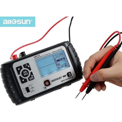 All-sun EM125 Handheld Digital Storage Oscilloscope 25MHz 100M Sa/s Scope Meter with LED backlight stock in US
