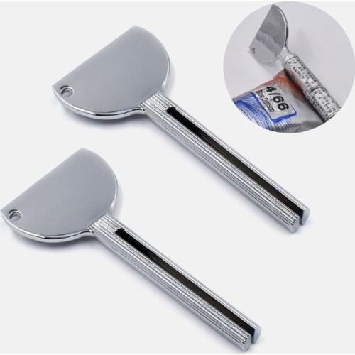 1/2pcs Stainless Steel Toothpaste Squeezer Bathroom Accessories Facial Cleanser Toothpaste Tube Rolling Press Squeezer Dispenser